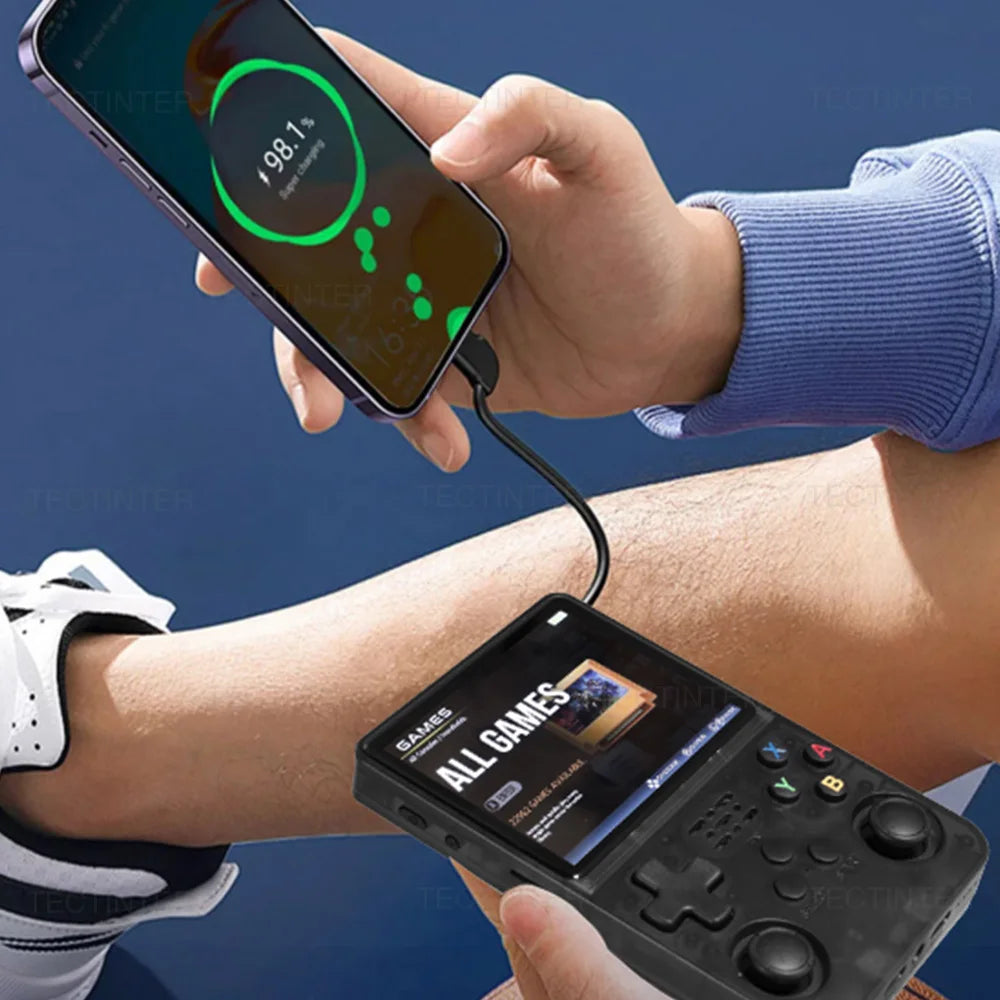 R36HD 3.5-inch IPS Screen Portable Handheld Game Player Linux System Mini Retro Video Game Console Built-in 64G 20000+ Games