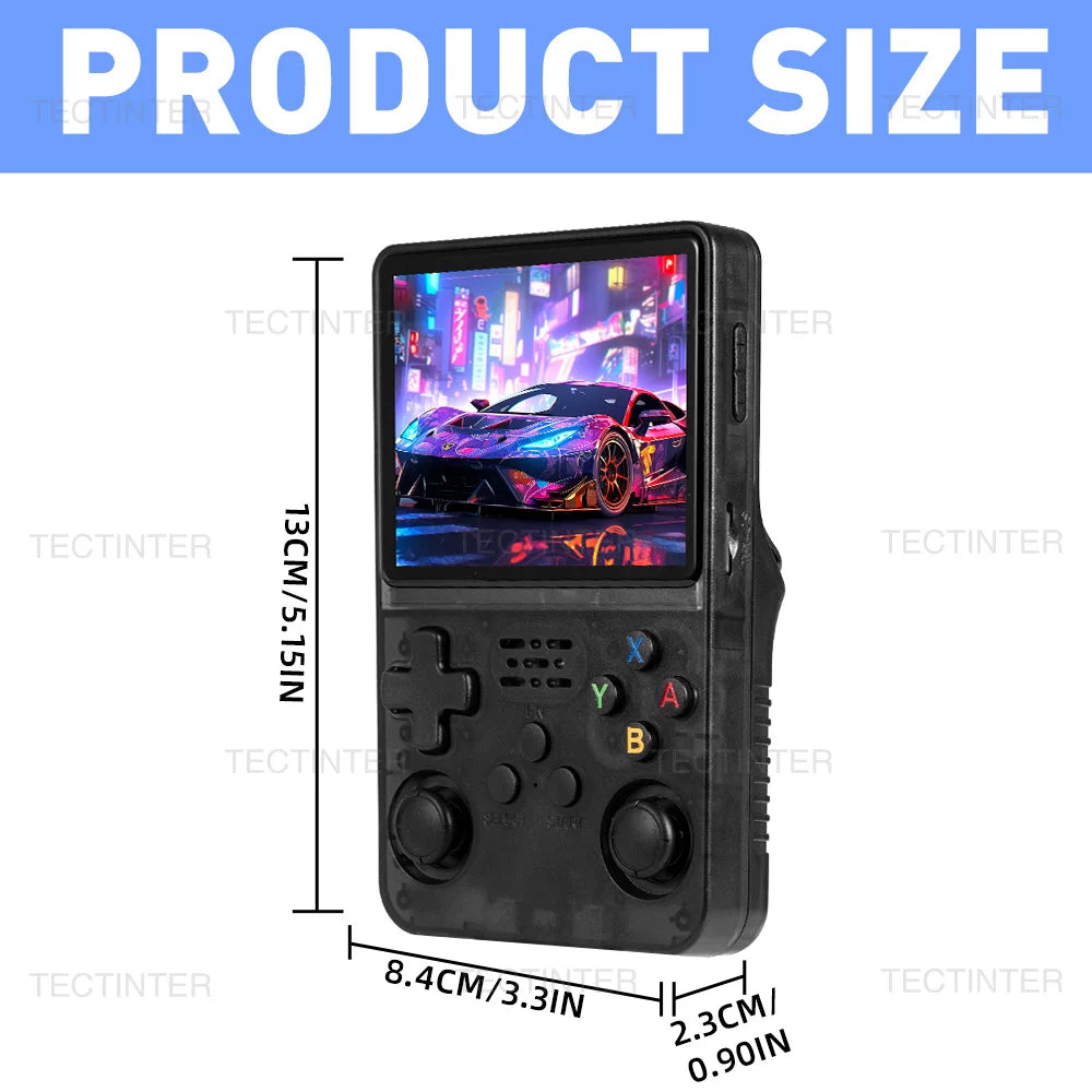 R36HD 3.5-inch IPS Screen Portable Handheld Game Player Linux System Mini Retro Video Game Console Built-in 64G 20000+ Games