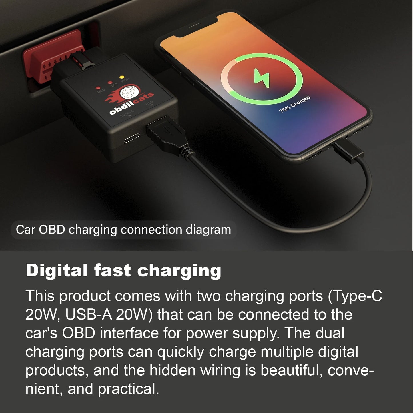 SXT- obdiicats OBD 2IN1 With Fast Charger For Benzine&Diesel Cars Increase Power Upgraded From HK-V3 Fuel Saving Chip Tuning Box