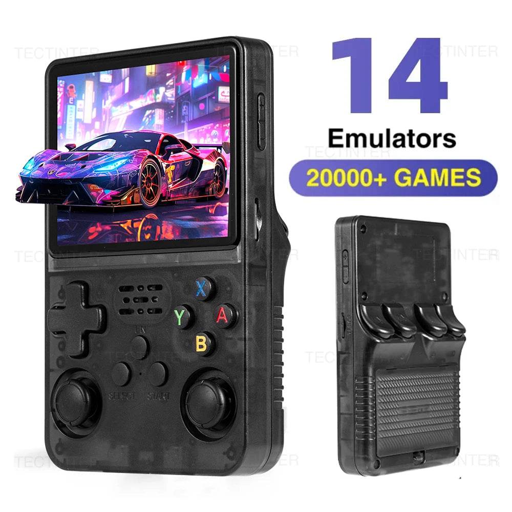 R36HD 3.5-inch IPS Screen Portable Handheld Game Player Linux System Mini Retro Video Game Console Built-in 64G 20000+ Games