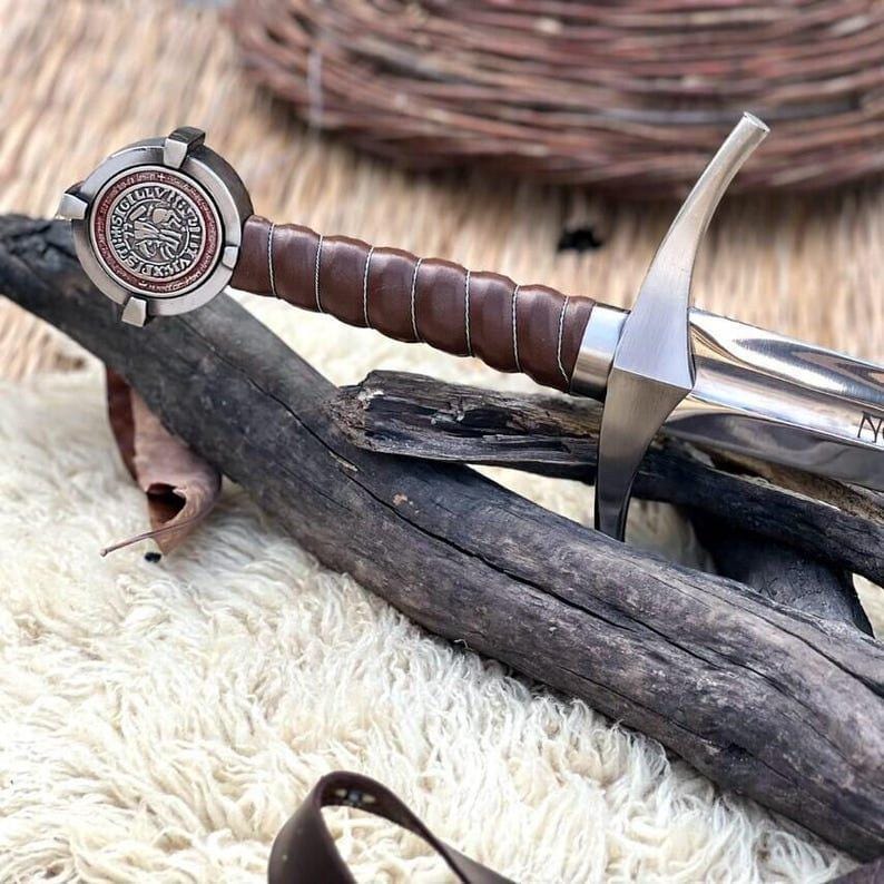 Authentic Knight Templar Crusader Sword Replica with Scabbard - Collectible Medieval Gift