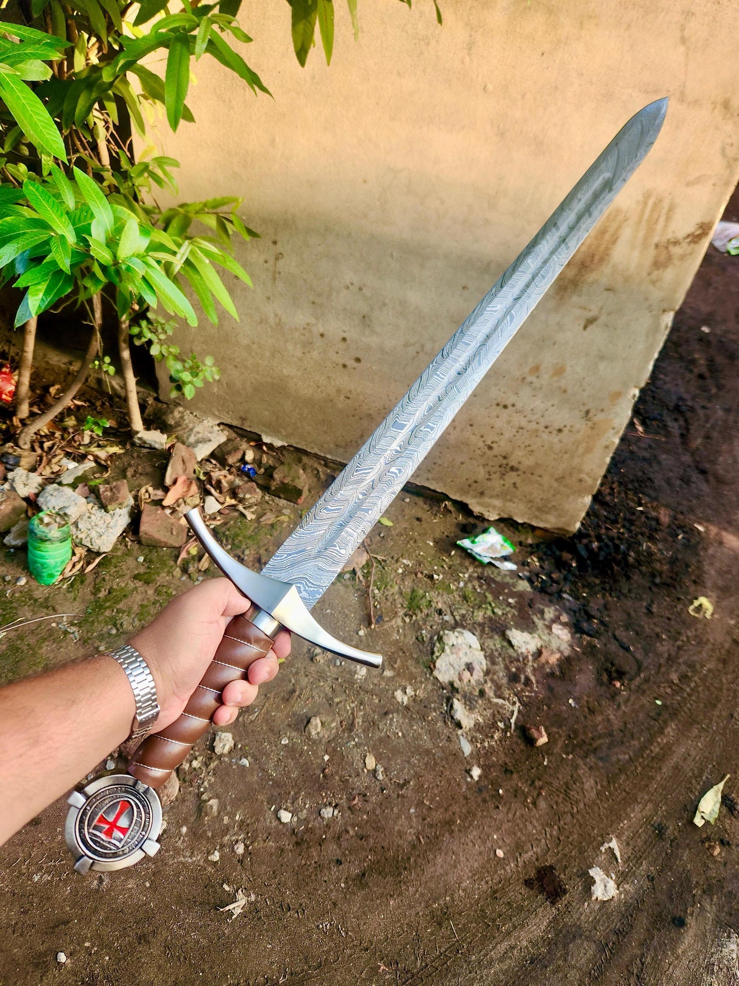 Authentic Knight Templar Crusader Sword Replica with Scabbard - Collectible Medieval Gift
