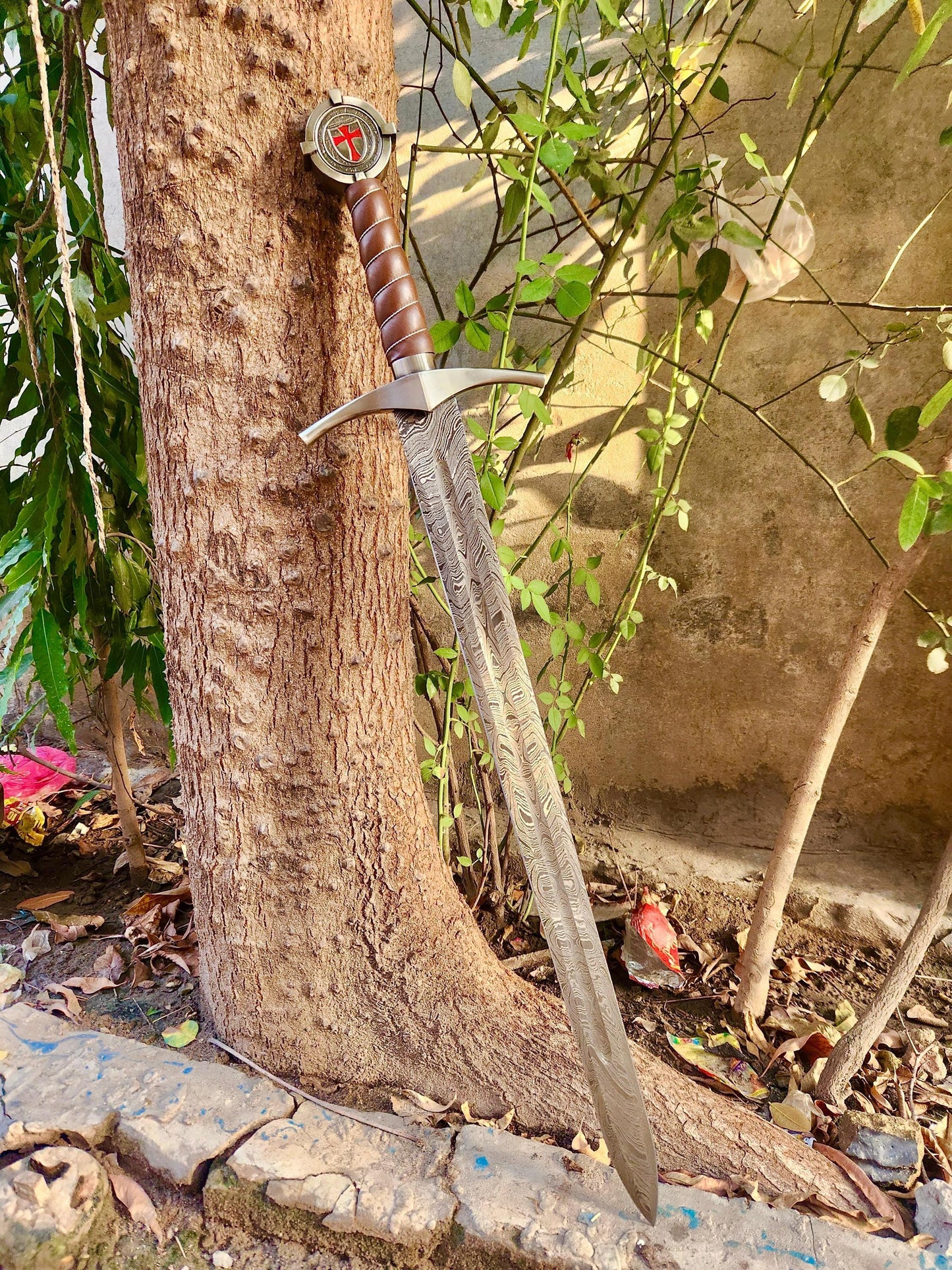 Authentic Knight Templar Crusader Sword Replica with Scabbard - Collectible Medieval Gift